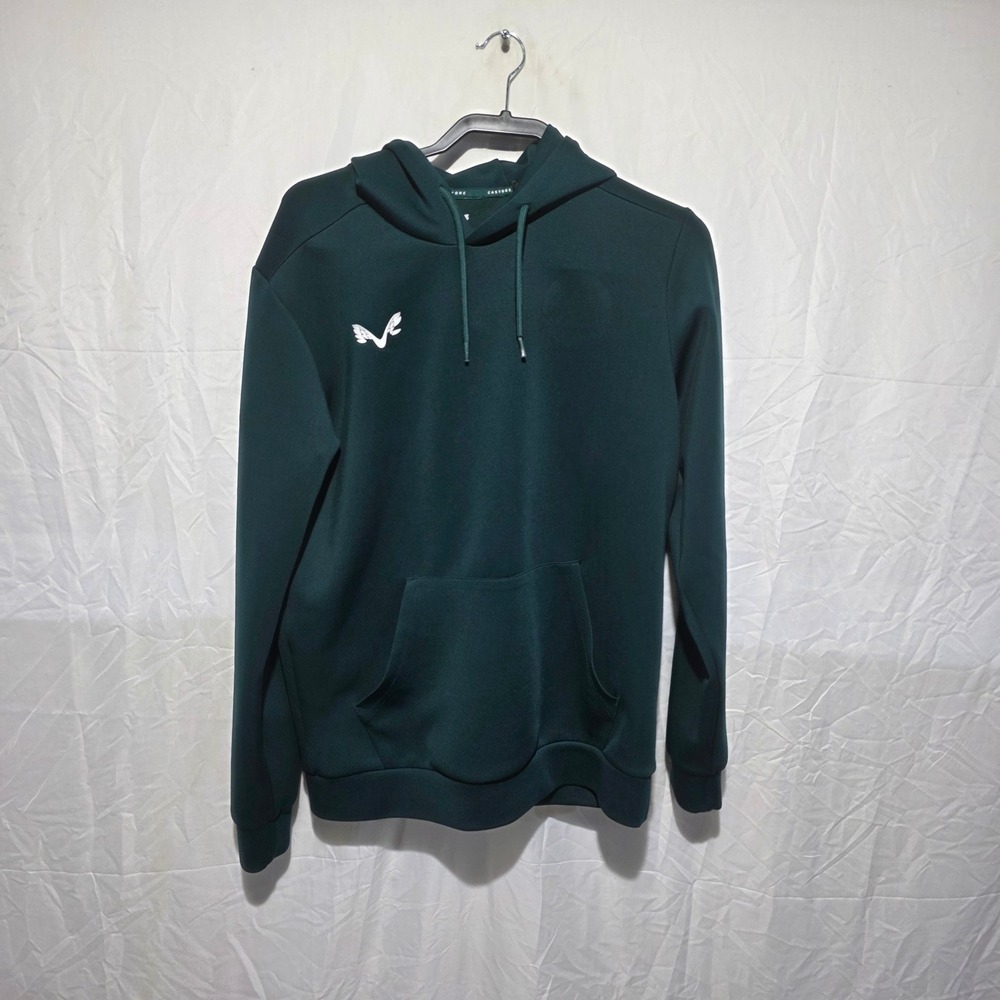 Castore Mens Green Performance Logo Hoodie Size Medium Training Sweatshirt